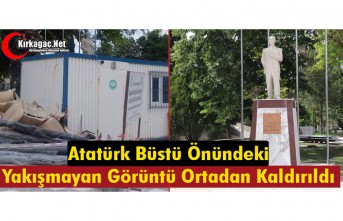 ATATÜRK BÜSTÜ ÖNÜNDEKİ “YAKIŞMAYAN GÖRÜNTÜ”...