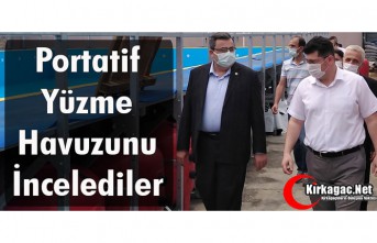 PORTATİF YÜZME HAVUZUNU İNCELEDİLER 