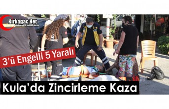 KULA'DA ZİNCİRLEME KAZA 5 YARALI