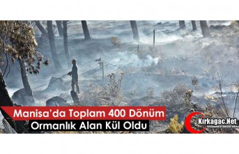 MANİSA’DA TOPLAMDA 400 DÖNÜM ORMANLIK ALAN KÜL...