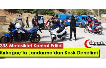 JANDARMA’DAN KIRKAĞAÇ’TA KASK DENETİMİ