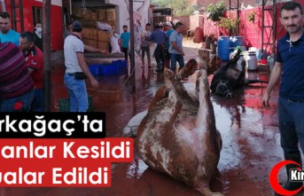 KURBANLAR KESİLDİ, DUALAR EDİLDİ