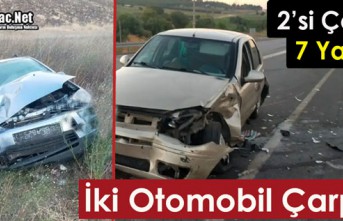 İKİ OTOMOBİL ÇARPIŞTI 7 YARALI