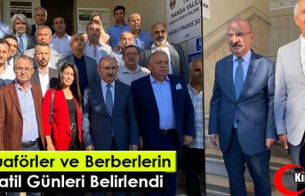 KUAFÖRLER ve BERBERLERİN TATİL GÜNLERİ BELİRLENDİ