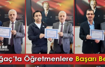 KIRKAĞAÇ’TA ÖĞRETMENLERE BAŞARI BELGESİ