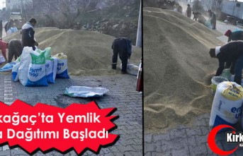 KIRKAĞAÇ’TA YEMLİK ARPA DAĞITIMI BAŞLADI