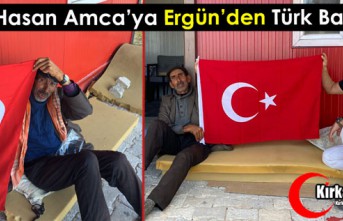 KIBRIS GAZİSİ HASAN AMCAYA ERGÜN’DEN TÜRK BAYRAĞI