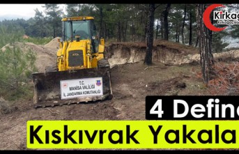 4 DEFİNECİ KISKIVRAK YAKALANDI