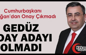 ERDOĞAN’DAN ONAY ÇIKMADI, GEDÜZ ADAY ADAYI OLMADI