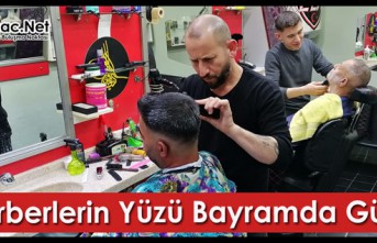 KIRKAĞAÇLI BERBERLERİN YÜZÜ "BAYRAMDA" GÜLDÜ