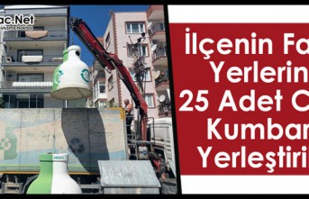 İLÇENİN FARKLI YERLERİNE 25 ADET CAM KUMBARALARI YERLEŞTİRİLDİ