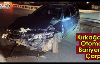 KIRKAĞAÇ’TA OTOMOBİL BARİYERLERE ÇARPTI