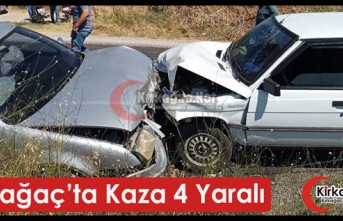 KIRKAĞAÇ’TA İKİ OTOMOBİL KAFA KAFAYA ÇARPIŞTI...