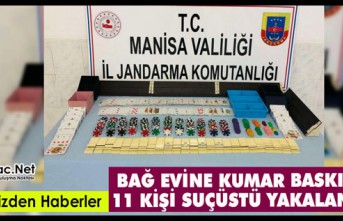 BAĞ EVİNE KUMAR BASKINI 11 KİŞİ SUÇÜSTÜ YAKALANDI