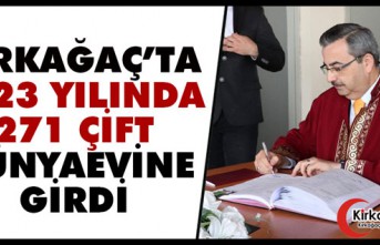 KIRKAĞAÇ'TA 2023 YILINDA 271 ÇİFT DÜNYAEVİNE GİRDİ 