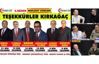 TEŞEKKÜRLER KIRKAĞAÇ.. MEMLEKET GÜNDEMİ PROGRAMINA BÜYÜK İLGİ