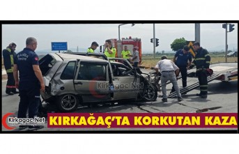 KIRKAĞAÇ’TA KORKUTAN KAZA