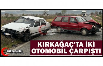 KIRKAĞAÇ’TA KAZA.. İKİ OTOMOBİL ÇARPIŞTI