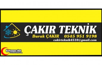 ÇAKIR TEKNİK(KLİMA-KOMBİ-ISI POMPASI-SOĞUK HAVA SİSTEMLERİ-ARIZA BAKIM ONARIM SATIŞ HİZMETLERİ(KIRKAĞAÇ-SOMA-AKHİSAR)
