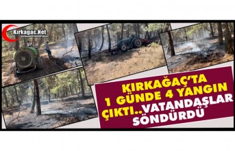 KIRKAĞAÇ'TA AYNI YERDE 1 GÜNDE 4 KEZ YANGIN ÇIKTI, VATANDAŞLAR SÖNDÜRDÜ