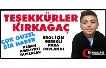 TEŞEKKÜRLER KIRKAĞAÇ.. EROL'DAN GÜZEL HABER