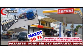 BİR MUHTEŞEM MAZOT KAMPANYASI DAHA...PAZARTESİ MAZOT 50 TL