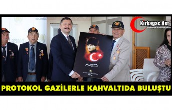 KIRKAĞAÇ'TA PROTOKOL GAZİLERLE BİRARAYA GELDİ
