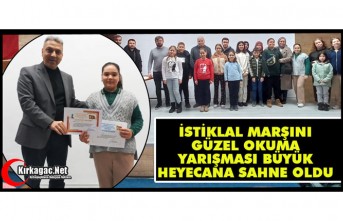 İSTİKLAL MARŞINI GÜZEL OKUMA YARIŞMASI KIRKAĞAÇ’TA NEFESLERİ KESTİ
