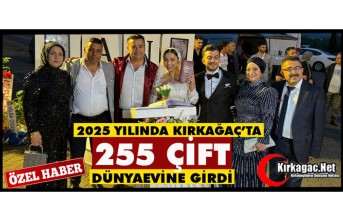 KIRKAĞAÇ’TA 2025 YILINDA 255 ÇİFT DÜNYAEVİNE GİRDİ