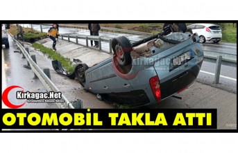 KORKUTAN KAZA…OTOMOBİL TAKLA ATTI