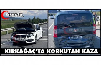 KIRKAĞAÇ’TA KORKUTAN KAZA