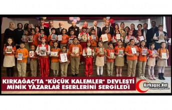 KIRKAĞAÇ’TA "KÜÇÜK KALEMLER" DEVLEŞTİ: MİNİK YAZARLAR ESERLERİNİ SERGİLEDİ