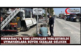 Kırkağaç’ta Trafik Düzeni İçin Denetimler Sıkılaşıyor.. Yeni Levhalar Yerleştirildi