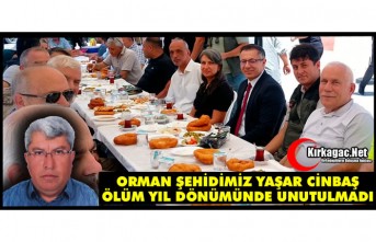 ORMAN ŞEHİDİMİZ YAŞAR CİNBAŞ, ÖLÜM YIL DÖNÜMÜNDE DUALARLA ANILDI