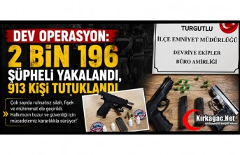 DEV OPERASYON: 2 BİN 196 ŞÜPHELİ YAKALANDI, 913 KİŞİ TUTUKLANDI