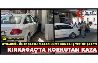 KIRKAĞAÇ'TA KORKUTAN KAZA(VİDEO)
