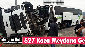 627 TRAFİK KAZASI MEYDANA GELDİ