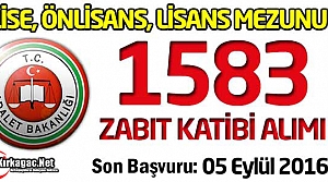 Adalet Bakanlığı 1583 Zabıt Katibi Alımı Yapıyor!