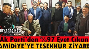 AK PARTİ'DEN %97 “EVET“ VEREN HAMİDİYE'YE TEŞEKKÜR...