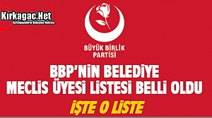 BBP MECLİS ÜYESİ ADAY LİSTESİ BELLİ OLDU