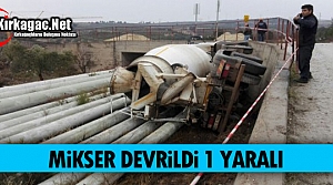 BETON MİKSERİ DEVRİLDİ