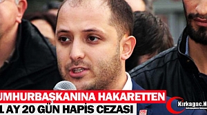 CHP'Lİ BOZKAYA'YA CUMHURBAŞKANINA HAKARETTEN HAPİS