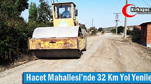 HACET'TE 32 KM YOL YENİLENDİ