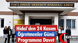 HİDAL’DEN ÖĞRETMENLER GÜNÜ PROGRAMINA DAVET