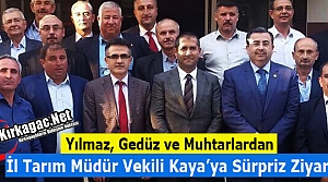 İL TARIM MÜDÜR VEKİLİ KAYA'YA SÜRPRİZ ZİYARET