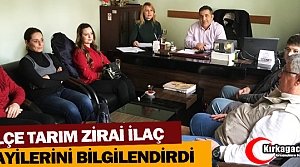 İLÇE TARIM ZİRAİ İLAÇ BAYİLERİNİ BİLGİLENDİRDİ