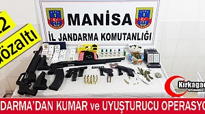 Jandarma'dan Kumar ve Uyuşturucu Operasyonu 12 Gözaltı