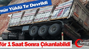 KIRKAĞAÇ BOĞAZINDA TIR DEVRİLDİ