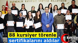 KIRKAĞAÇ’TA 88 KURSİYER TÖRENLE SERTİFİKALARINI...