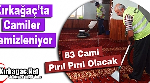 KIRKAĞAÇ’TA CAMİ HALILARI TEMİZLENİYOR